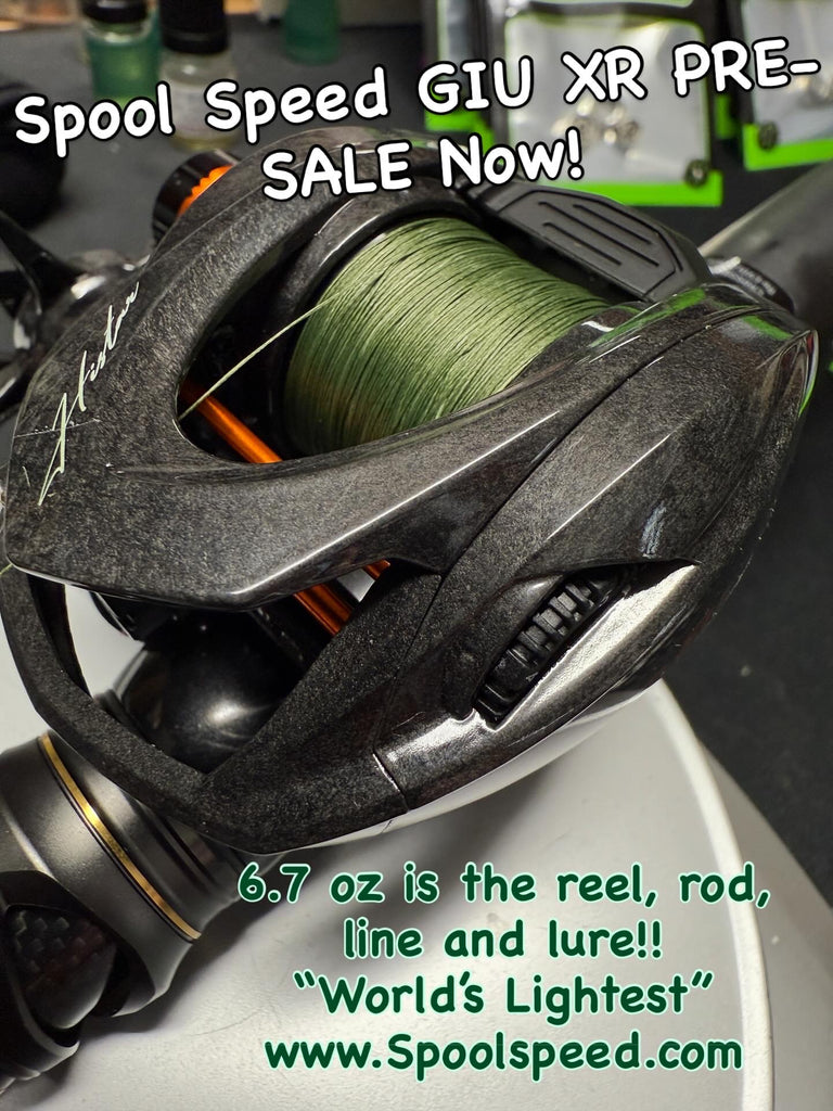 baitcasting reel free spool GIU-XR 3.6 Oz Worlds Lightest reel – Spool Hi-Speed Bearings